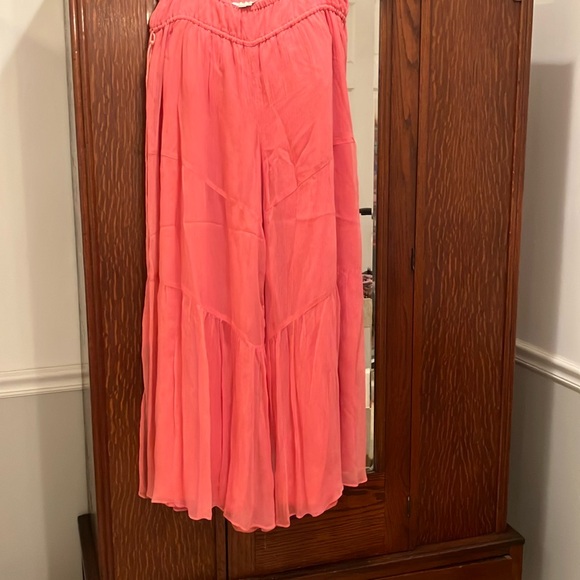 Anthropologie elevenses pink palazzo pant size L - Picture 4 of 6